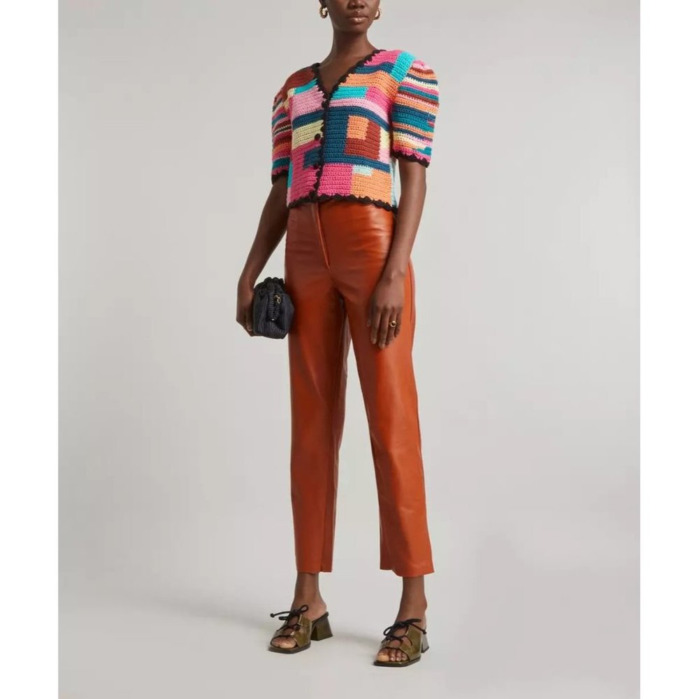 NWT $315 TACH TINI CROCHET MULTI COLORBLOCK STRIPE HAND KNIT CARDIAN  SIZE XS - Picture 11 of 16